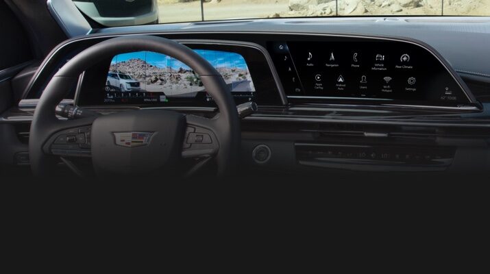 Interior view of Cadillac hands-free driving feature.