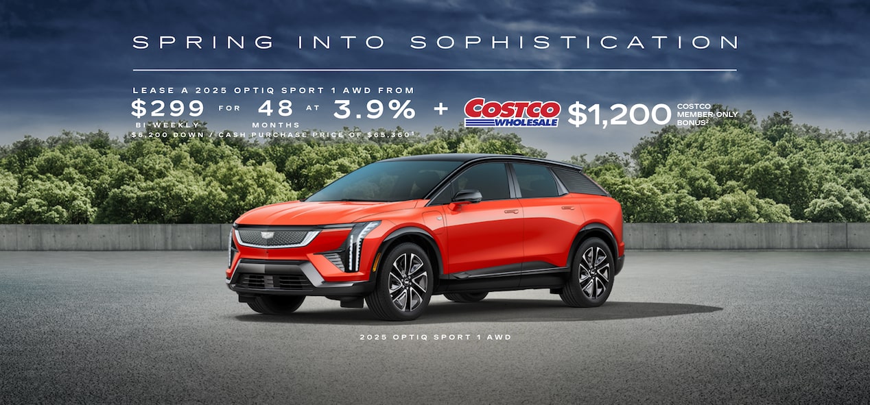 LEASE A 2025 OPTIQ SPORT 1 AWD FROM $299              FOR         48       AT     3.9% BI-WEEKLY               MONTHS $6,200 DOWN / CASH PURCHASE PRICE OF $65,3601 + $1,200 COSTCO MEMBER-ONLY BONUS2