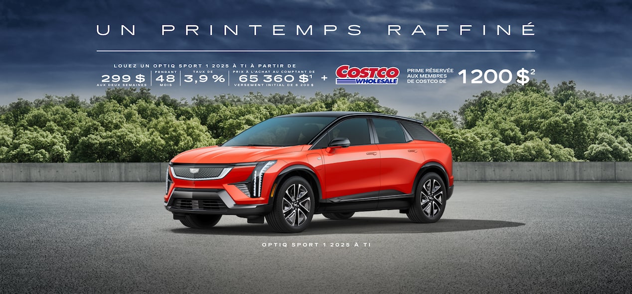 UN PRINTEMPS RAFFINÉ LOUEZ UN OPTIQ SPORT 1 2025 À TI À PARTIR DE 299 $ AUX DEUX SEMAINES PENDANT 48 MOIS TAUX DE 3,9 % PRIX À L’ACHAT AU COMPTANT DE 65 360 $1 VERSEMENT INITIAL DE 6 200 $ + PRIME RÉSERVÉE AUX MEMBRES DE COSTCO DE 1 200 $2 OPTIQ SPORT 1 2025 À TI