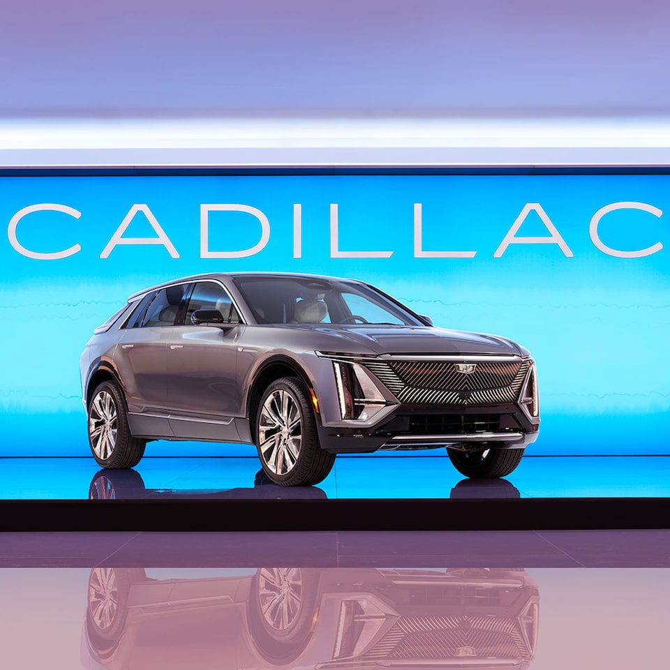 The 2023 Cadillac Escalade-V on display in the Cadillac LIVE studio.