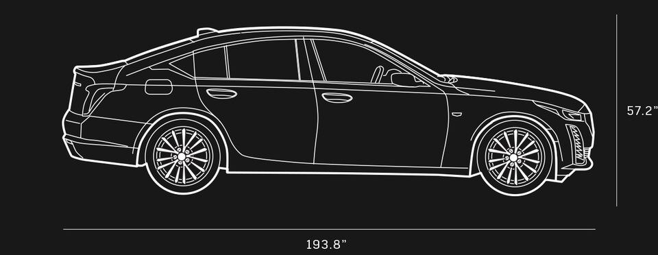 2020 Cadillac CT5 Sedan Schematic Blueprint.
