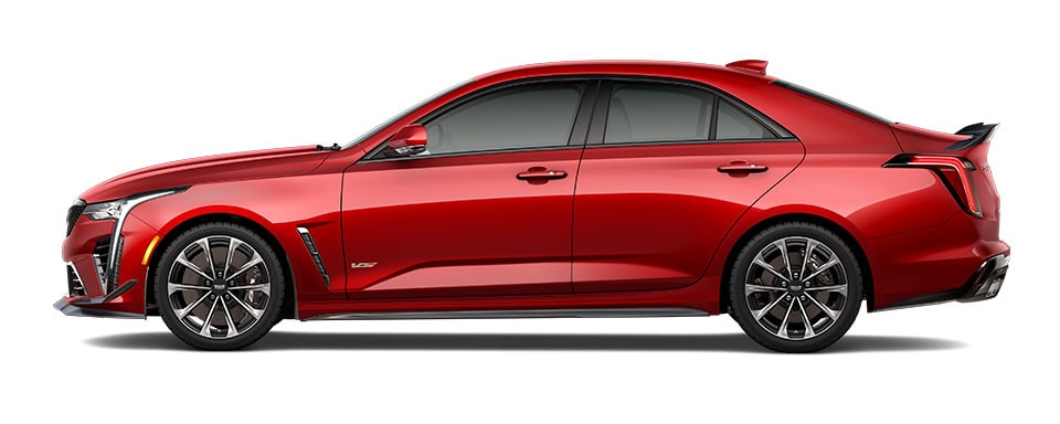Vue de profil de la Cadillac CT4-V Blackwing 2022.
