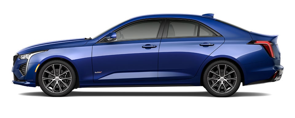 Vue latérale de la Cadillac CT4-V 2022.