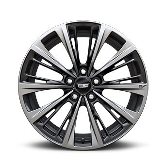 2022 CT4-V Blackwing 18" Aluminum Wheels With Polished/Dark Android Gloss Finish.