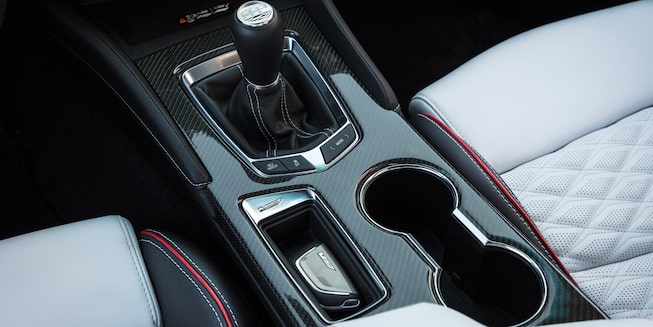 Center console of the 2022 CT4-V Blackwing.