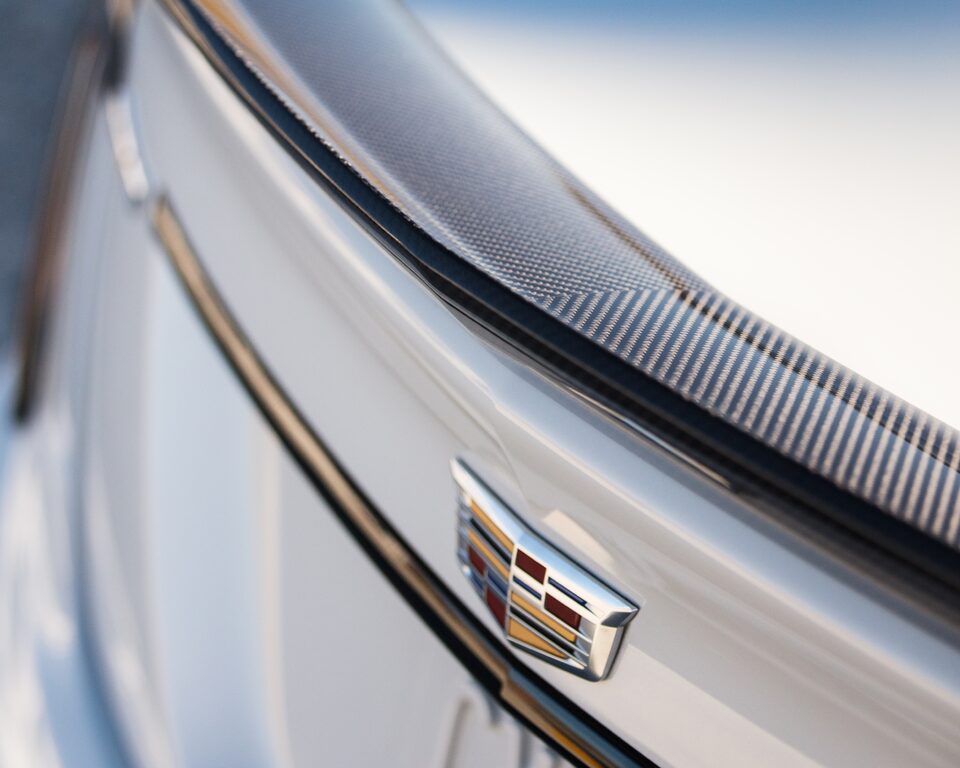 2022 Cadillac CT5-V Blackwing featuring a close-up view of the rear insignia.