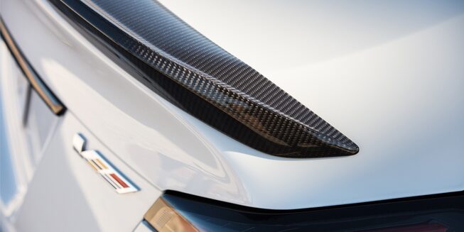 2022 Cadillac CT5-V Blackwing featuring a close-up view of the rear insignia.