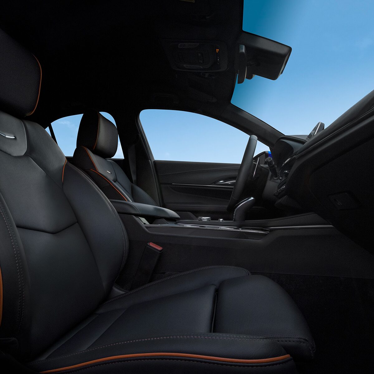 Front interior view of the 2023 CT4-V.