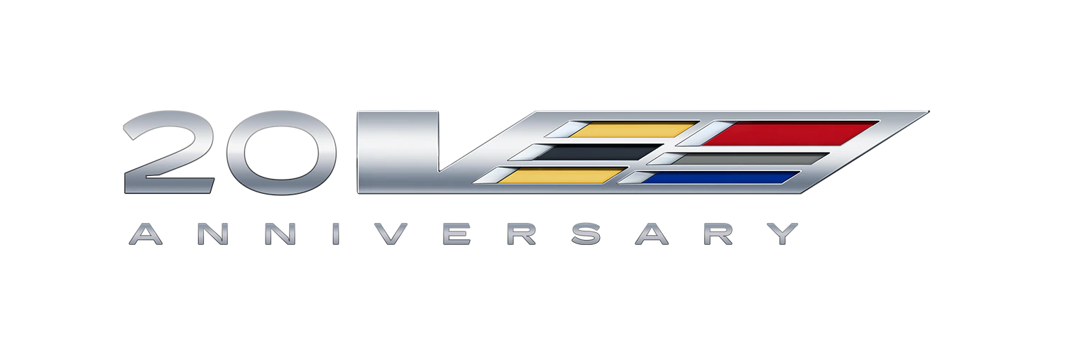 Cadillac V-series anniversary logo.