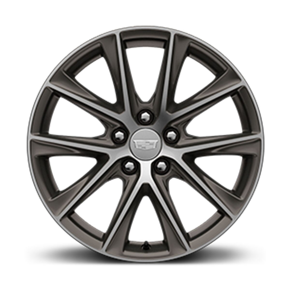 Roue en aluminium taille diamant au fini androïde satiné de la Cadillac CT5-V 2024.