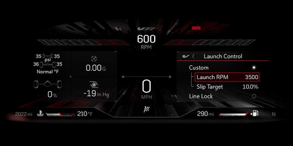 Groupe d’instruments haute définition configurable de 305 mm (12 po) en diagonale de la Cadillac CT5-V 2024.