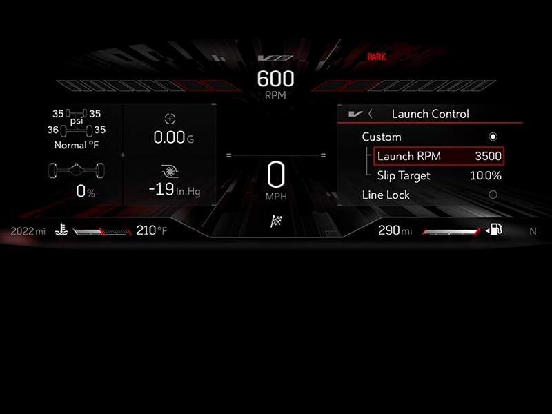 Écran configurable de la berline sport de luxe Cadillac CT4-V 2026.
