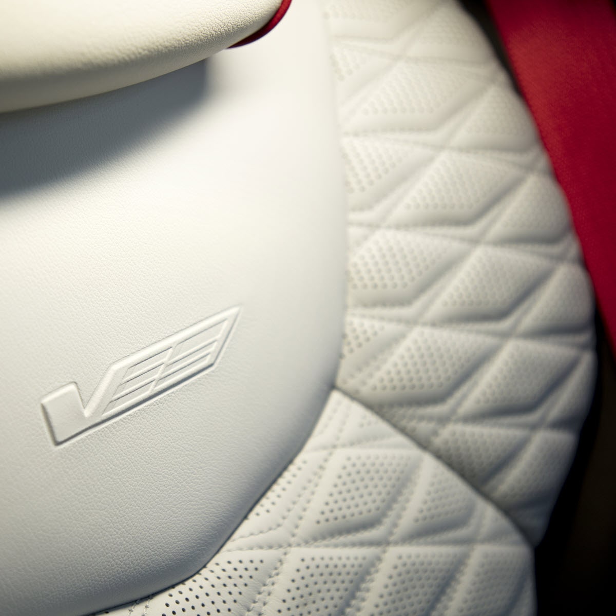Race-inspired seats on the 2026 Cadillac CT4-V luxury sports sedan.