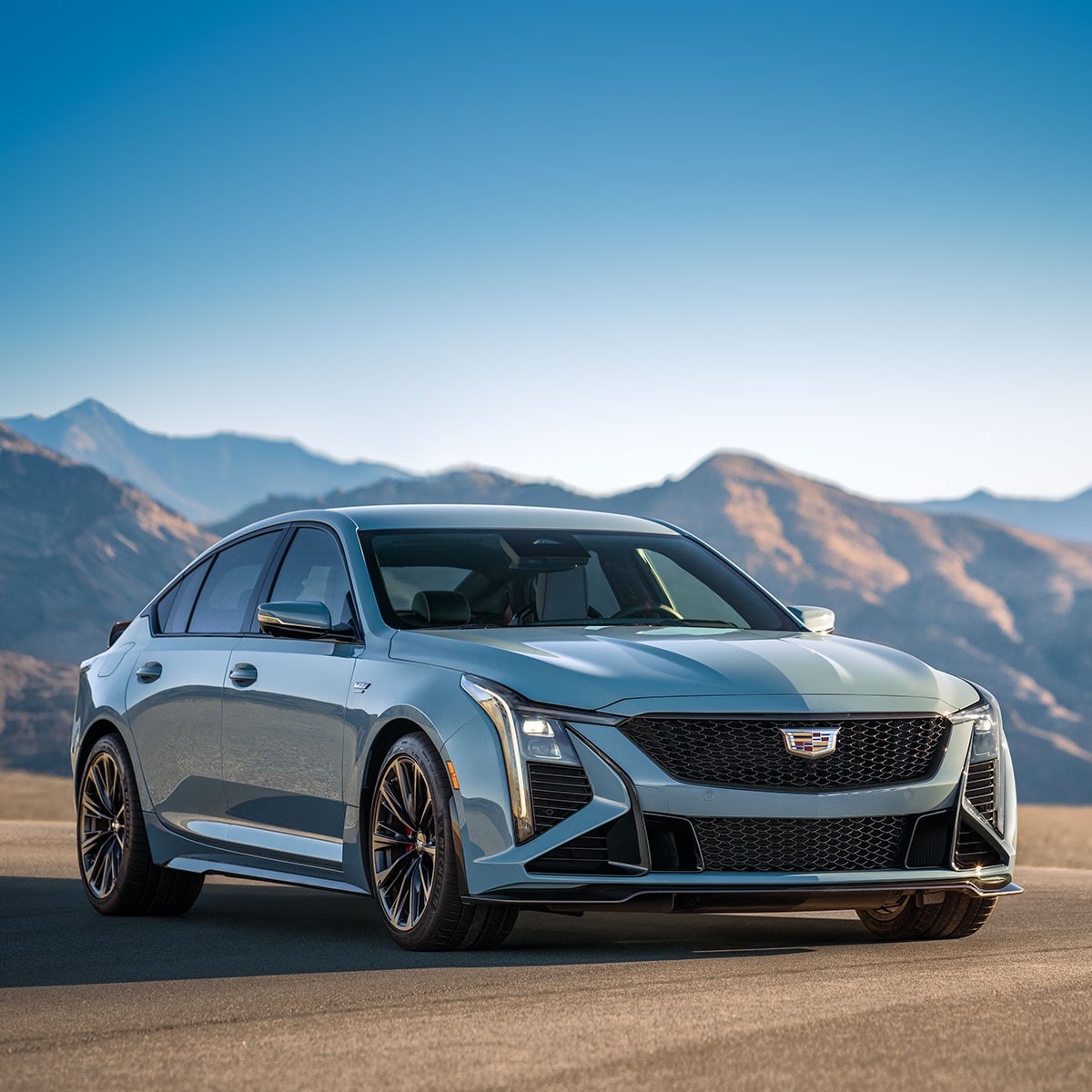 Front right profile view of the 2026 Cadillac CT5-V.
