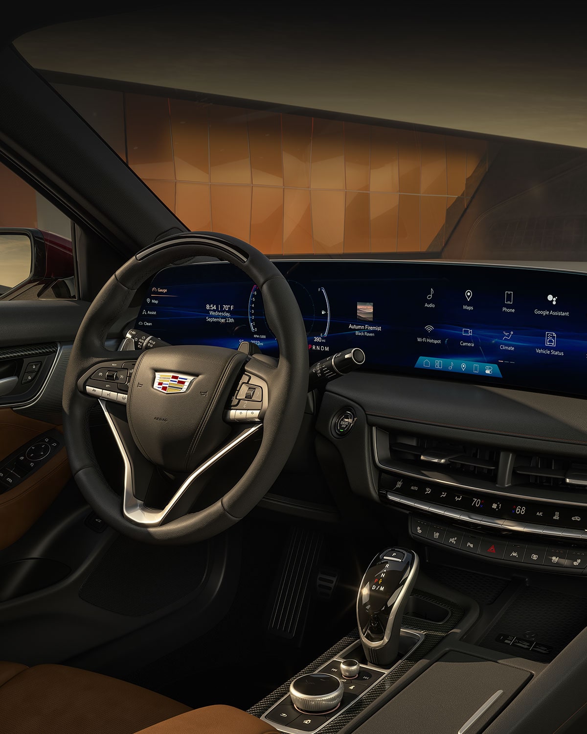 Steering wheel and advanced LED display of the 2026 Cadillac CT5.