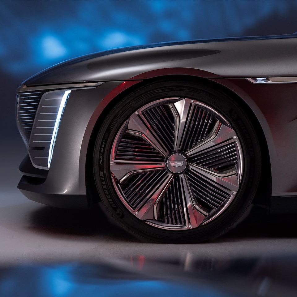 Close-up of the Cadillac CELESTIQ's wheel.