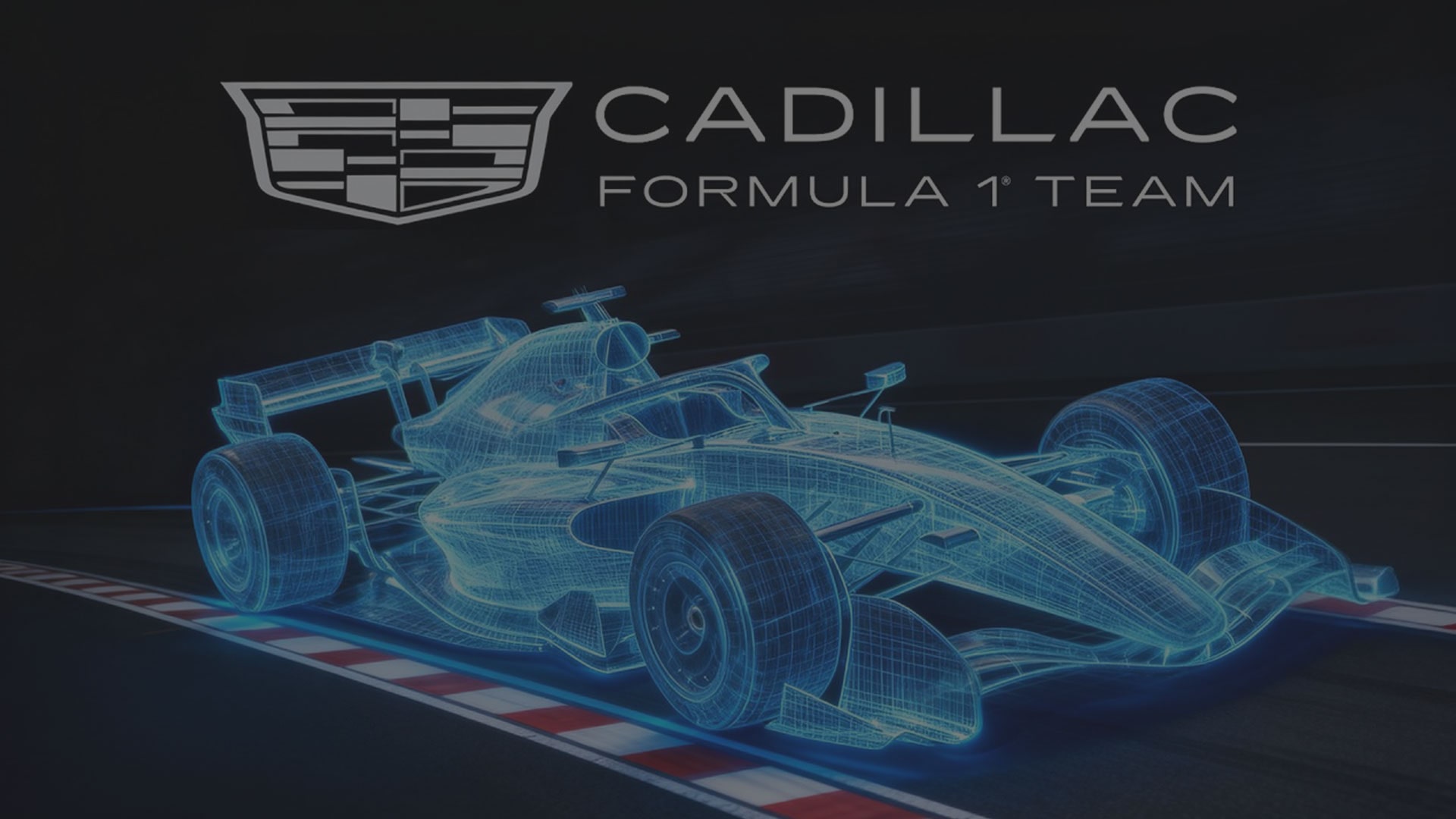 Graphique numérique en fil de fer de la voiture de course de la Cadillac Formula 1® Team.