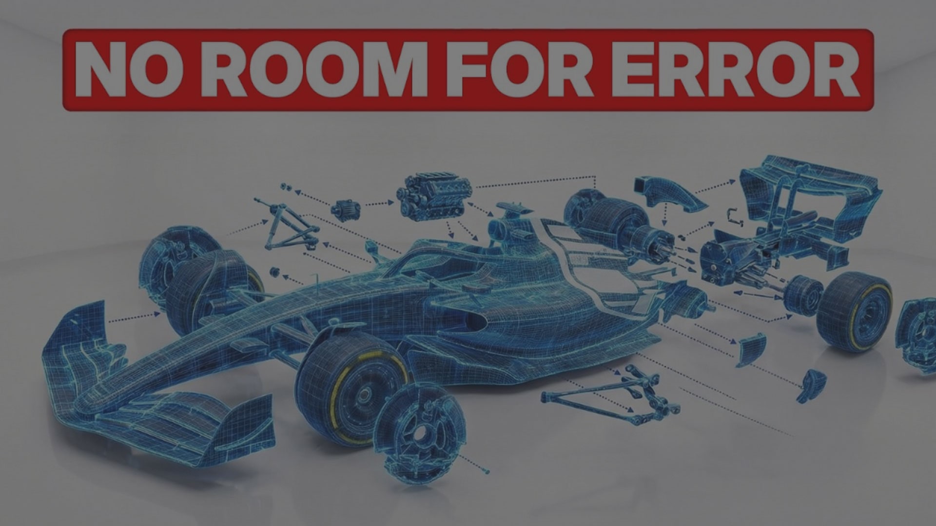 Vue éclatée de la voiture de course de la Cadillac Formula 1® Team avec composants techniques.