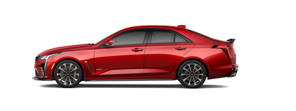 Vue latérale de la Cadillac CT4-V Blackwing 2022.