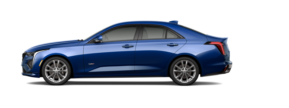 Vue de profil de la Cadillac CT4-V 2022.
