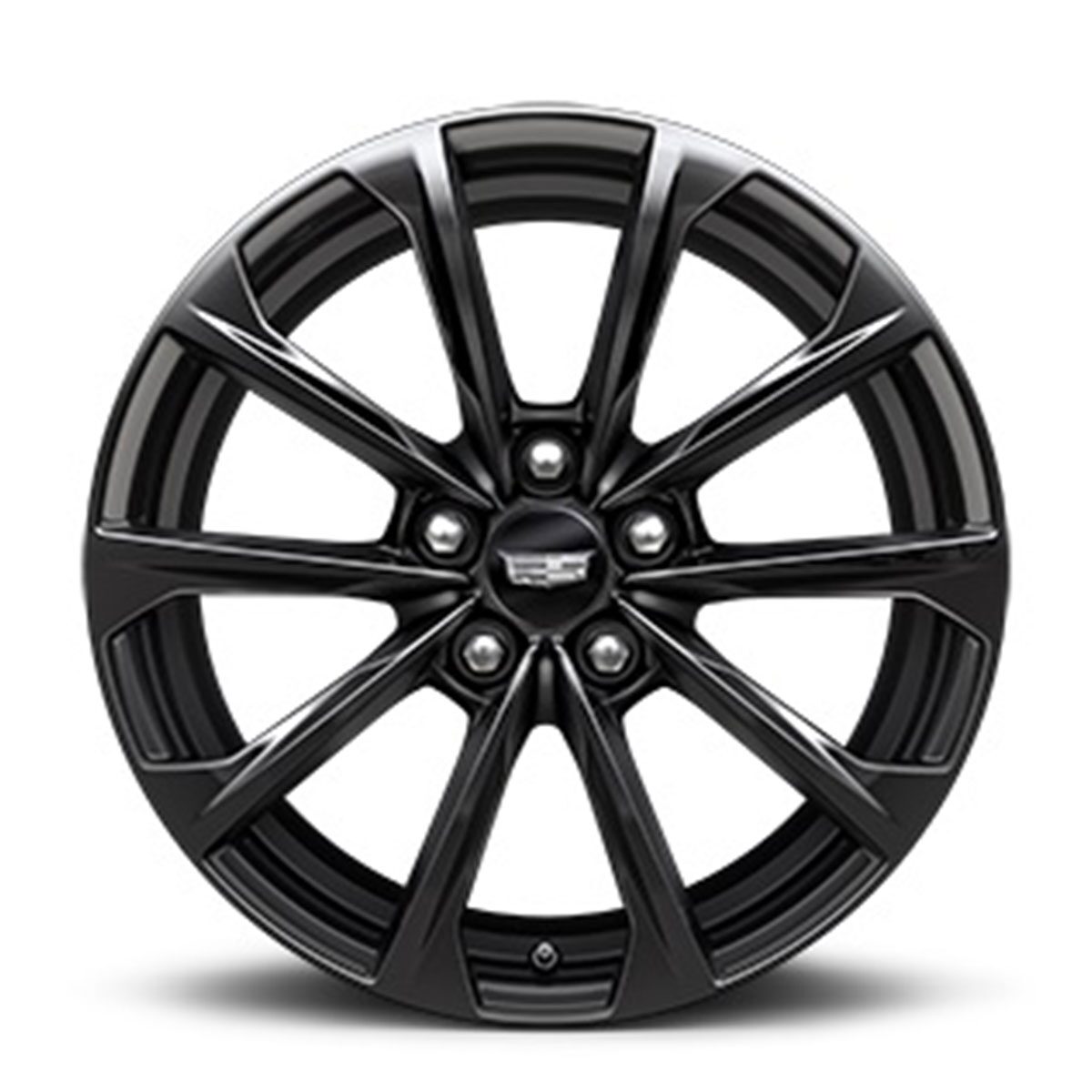 La roue en alliage d’aluminium au fini graphite satiné de la Cadillac CT4-V Blackwing 2024.