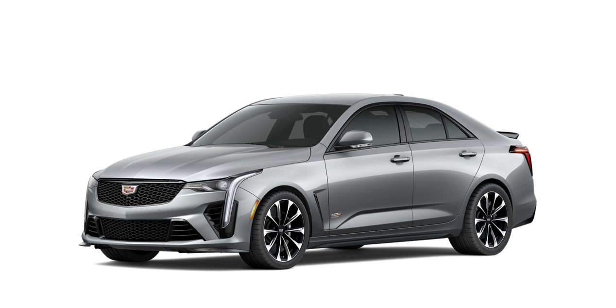 A Side Profile of the Silver 2026 Cadillac CT4 Blackwing