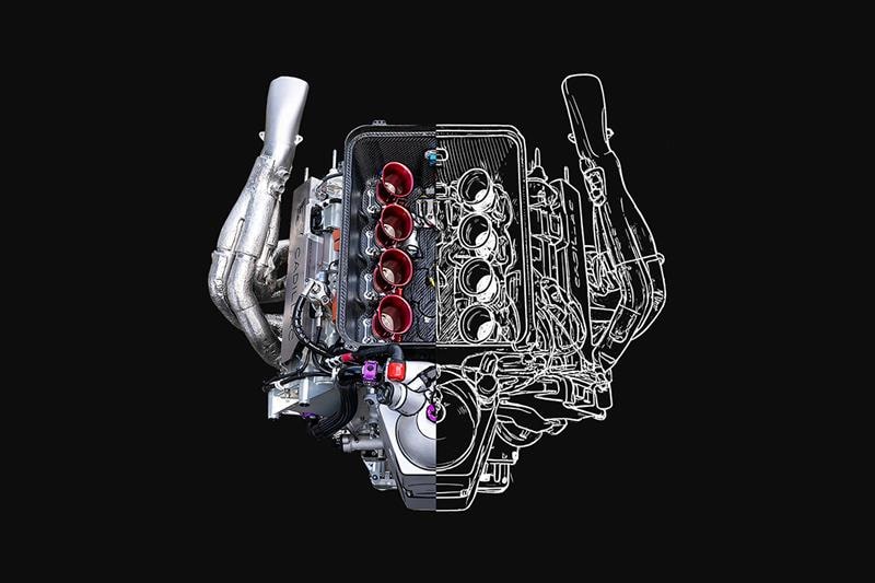 Blueprint of a Cadillac Race Car Engine