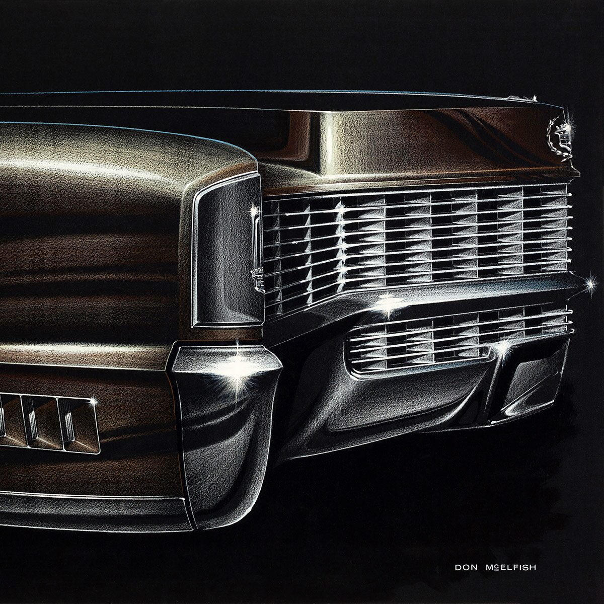 Eldorado Grille Detail by Don McElfish, Undated. Digital print of original rendering, pencil, gouche on Canson paper. From the GM Design Archive & Special Collections