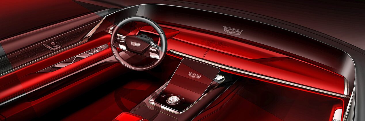 CELESTIQ Interior by Olivier Poulet, November 2020. Digital print from digital rendering. From the GM Design Archive & Special Collections