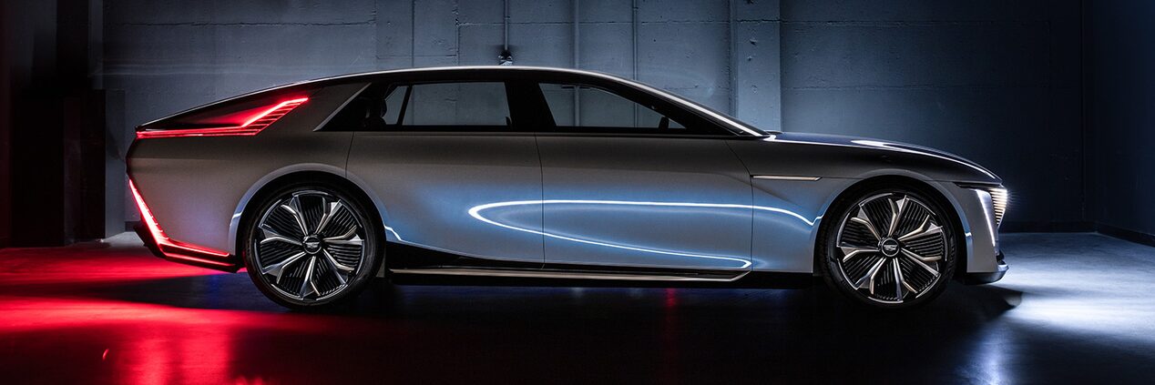 Side Profile Of Cadillac CELESTIQ In Showroom