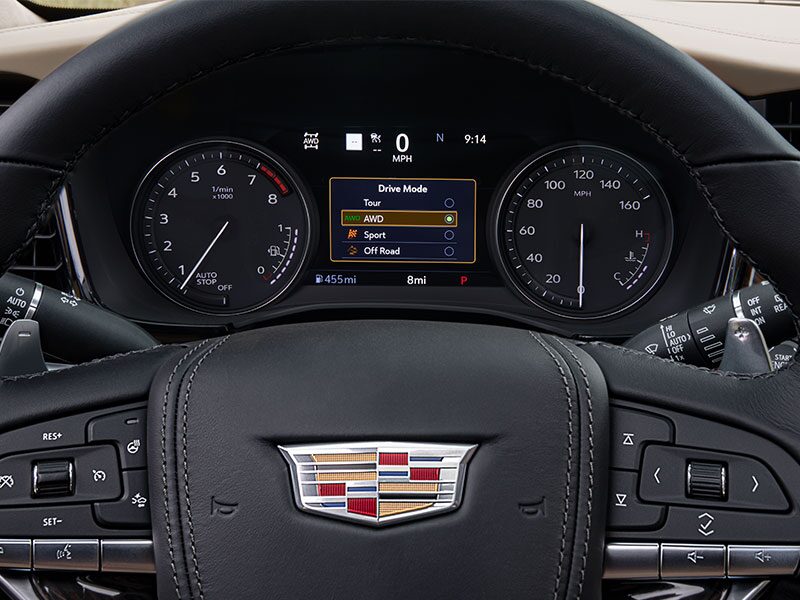 All-Wheel Drive Settings Displayed on the Speedometer in Cadillac XT6