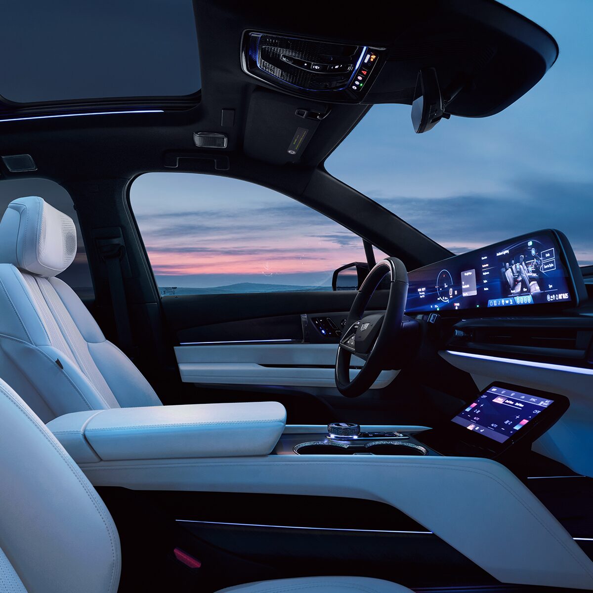 Passenger Seat View of the Driver Seat and Driver Side Inside the 2026 VISTIQ Luxury Electric SUV