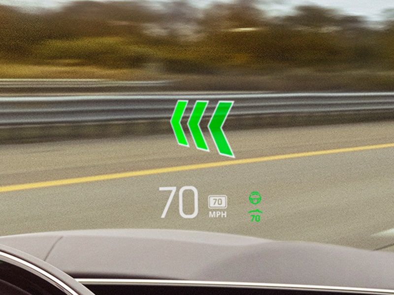 The 2026 LYRIQ-V HUD on the Driver Side's Windshield
