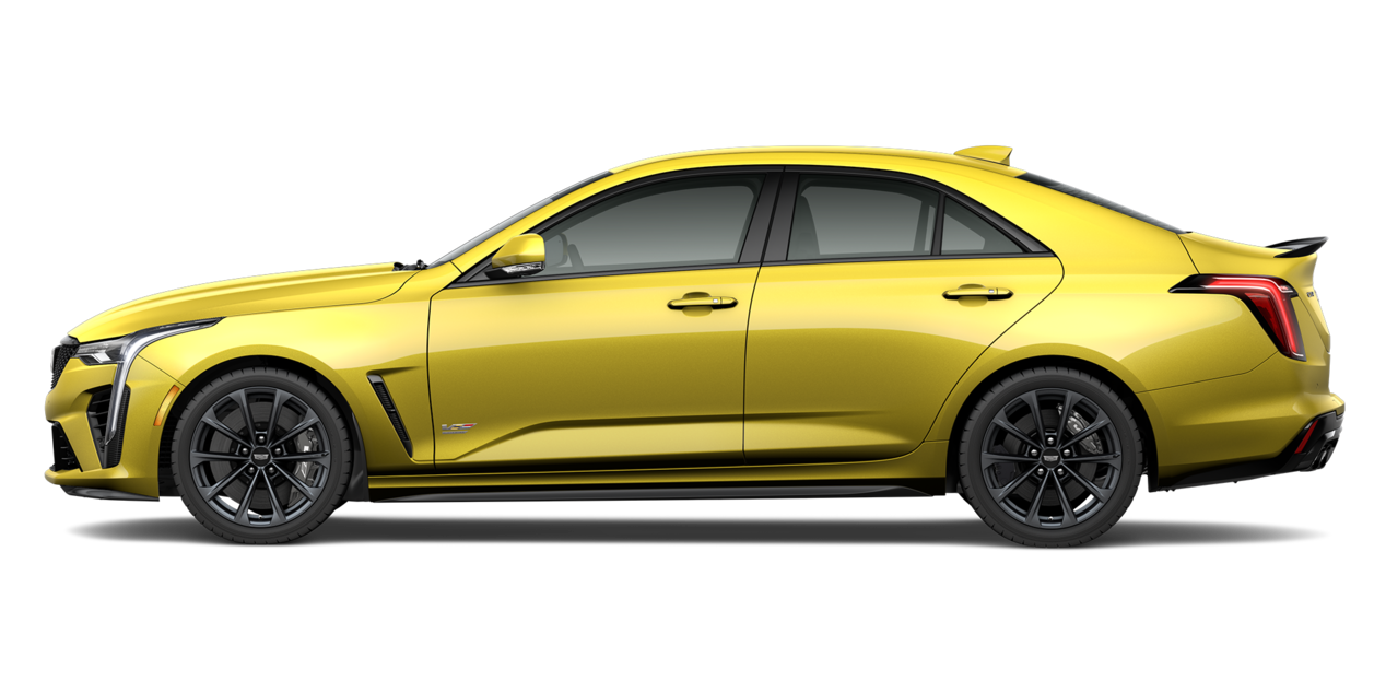 A Yellow Cadillac CT4-V