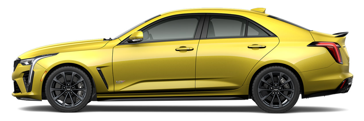 A Yellow Cadillac CT4-V