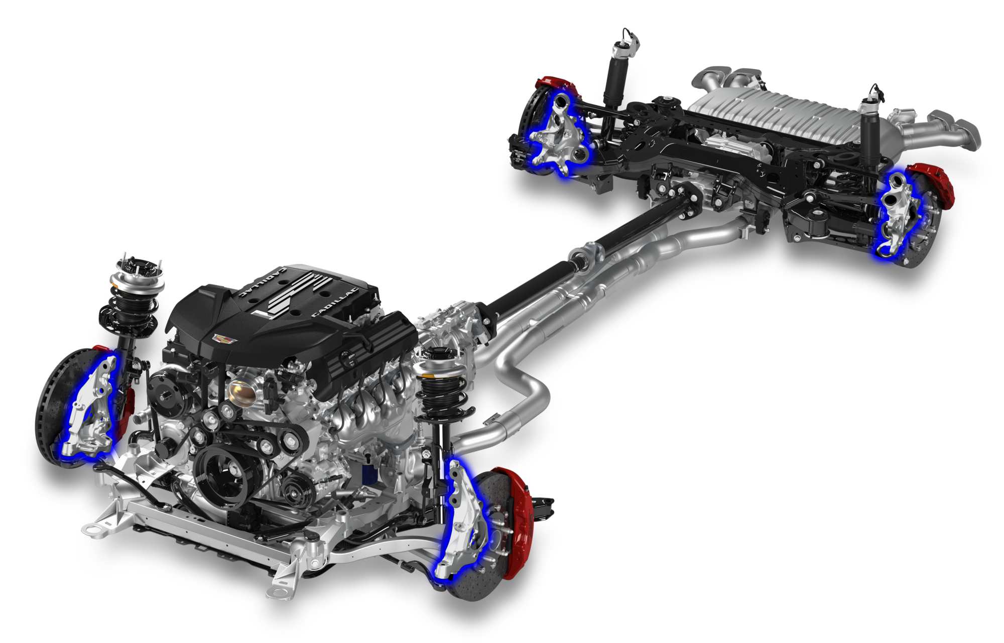 The 2026 CT5-V Precision Package Undercarriage Highlighting the Knuckles