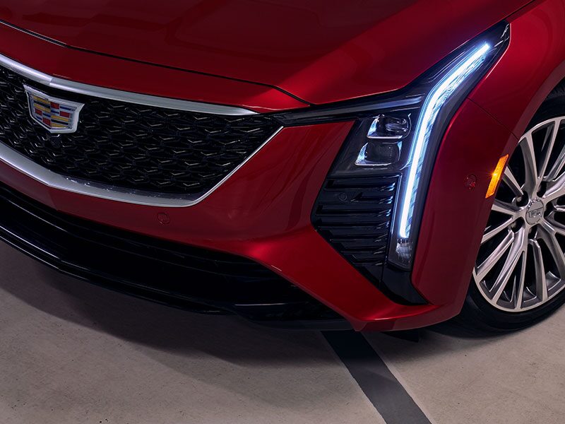 Front Side View of 2026 Cadillac CT5 Grille and LED Head Light