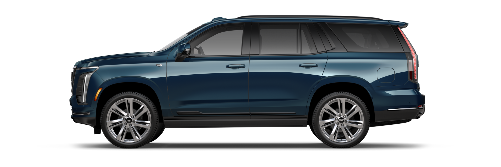 A Profile View of a Blue 2026 Cadillac Escalade
