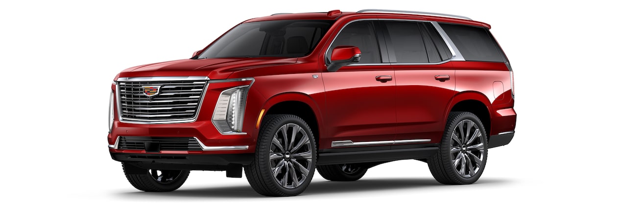 2025 Escalade Premium Luxury Platinum in Radiant Red Tintcoat.