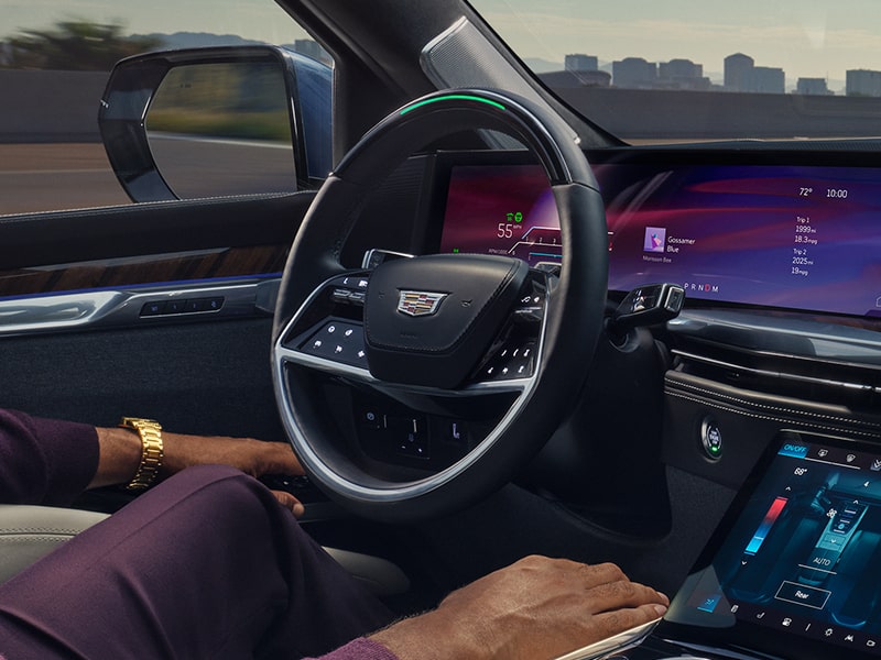 Passenger View of a Driver Utilizing the Super Cruise Feature in the 2025 Cadillac Escalade