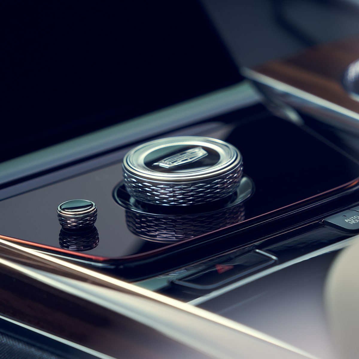 Close-Up of the 2025 Cadillac Escalade Interior Shifter Dial