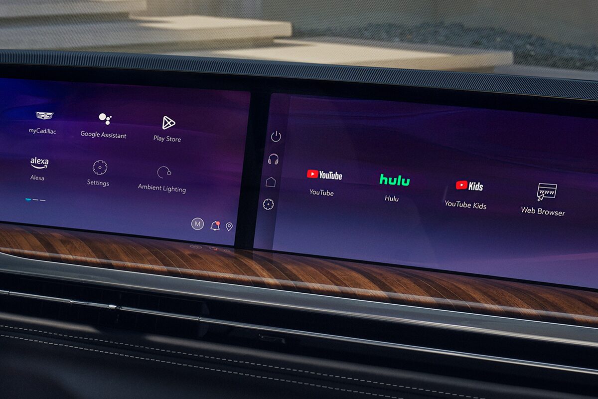 Close-Up View of the 2025 Cadillac Escalade's Google Built-In Feature on the Display Screen