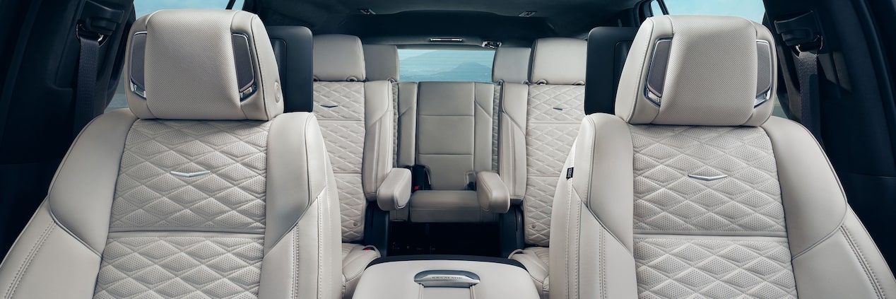 Front Row View of the 2025 Cadillac Escalade's Spacious Three-Row Seating
