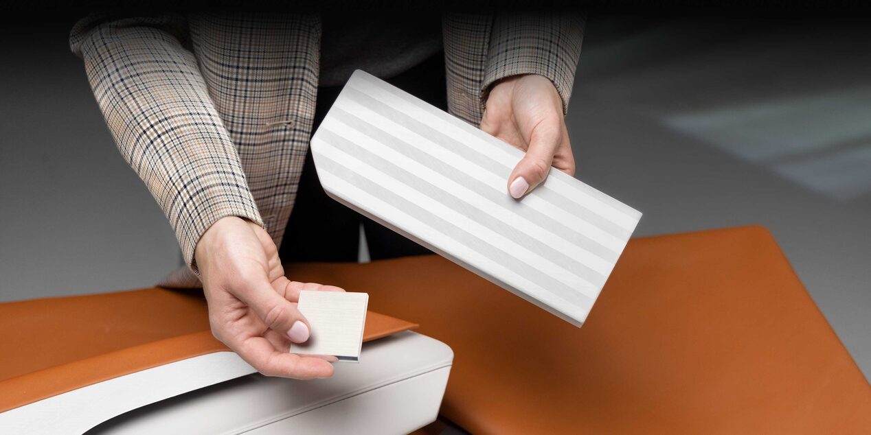 A Person Holding the Modern and Trendsetting Materials for the Mist Design CELESTIQ